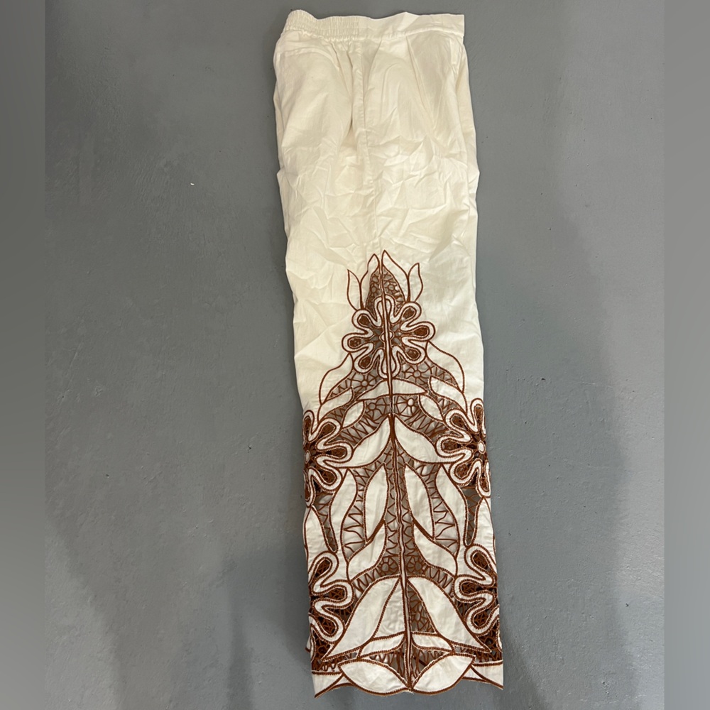 NWT Never A Wallflower Caramel Embroidery Palermo Pants - Picture 6 of 11